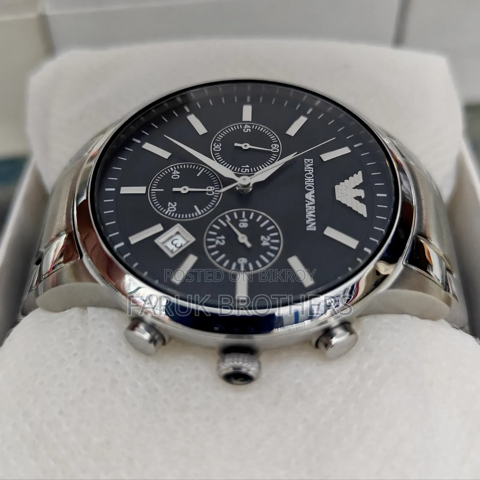 EMPORIO ARMANI Chronograph Quartz Men's Watch Black Dial