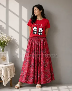 Linen Skirt and Tshirt Set