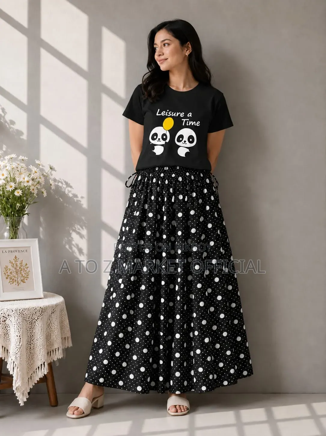 Linen Skirt and Tshirt Set