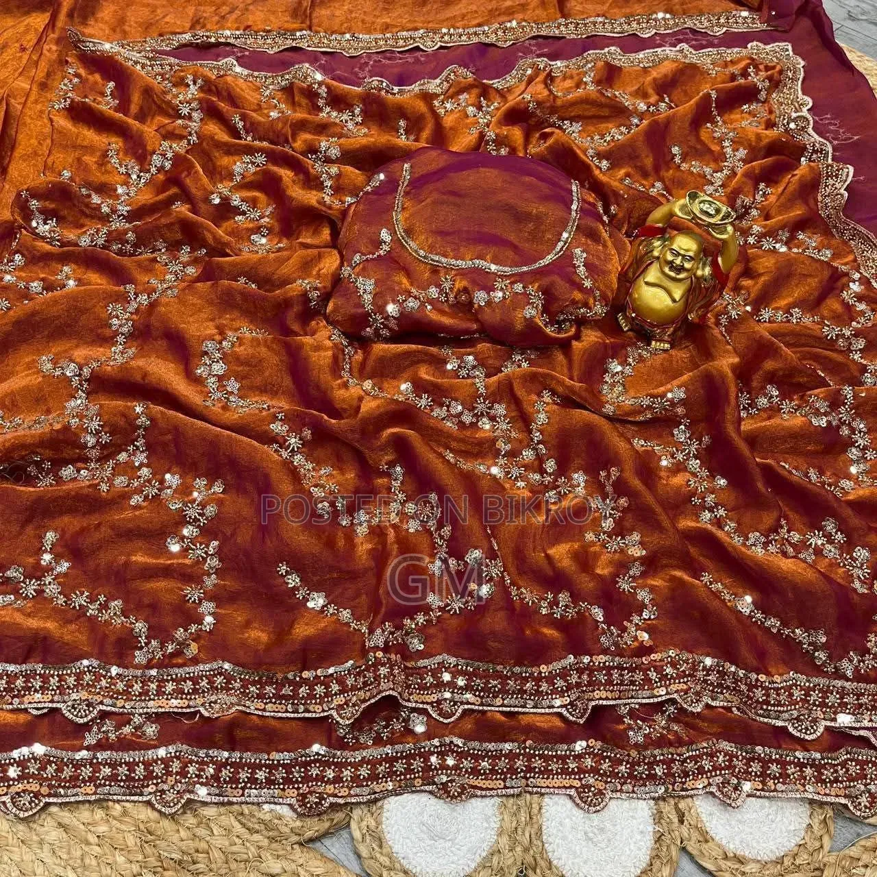 ইন্ডিয়ান জর্জেট শাড়ি উইথ ব্লাউজ পিস