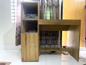 অরিজিনাল মেহগনি কাঠের স্টাডি টেবিল | শেলফ + ক্যাবিনেট + লক সিস্টেম