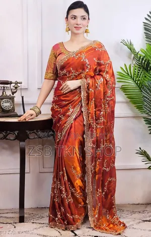 Indian Georgette Sharee With Blouse Piece