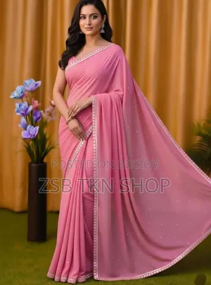 জর্জেট শাড়ি উইথ ব্লাউজ পিস