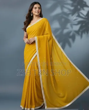 জর্জেট শাড়ি উইথ ব্লাউজ পিস