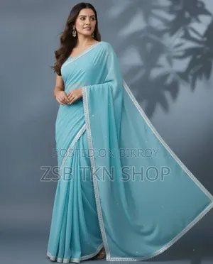 জর্জেট শাড়ি উইথ ব্লাউজ পিস