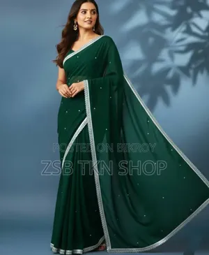 জর্জেট শাড়ি উইথ ব্লাউজ পিস
