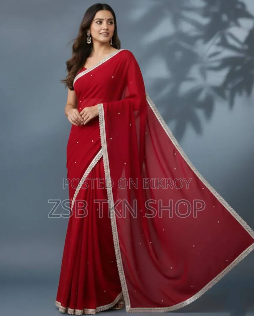 জর্জেট শাড়ি উইথ ব্লাউজ পিস