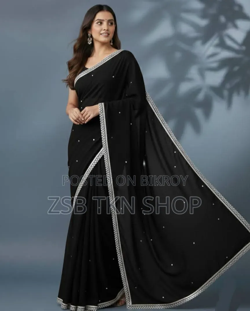 জর্জেট শাড়ি উইথ ব্লাউজ পিস