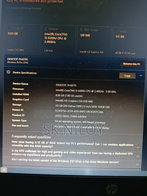 Laptop HP EliteBook 840 G3 8GB Intel Core I5 SSD 128GB