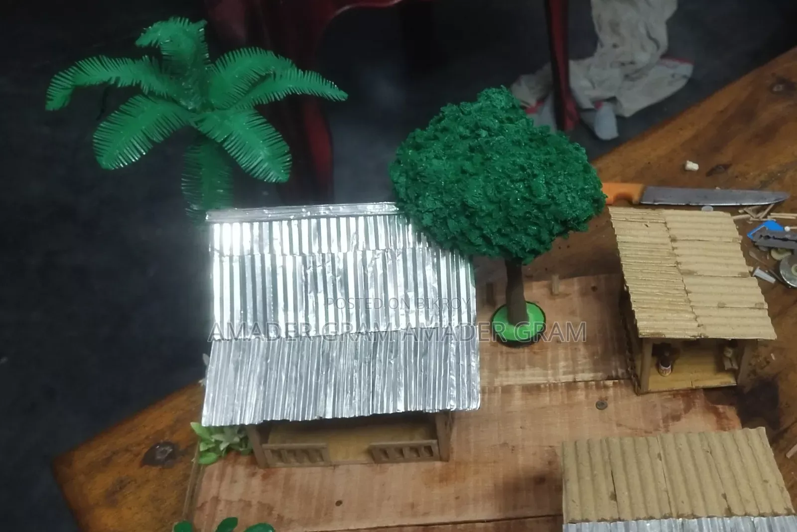 Handmade Showpiece, Rural Scenery, Bamboo House, Home Decor Items