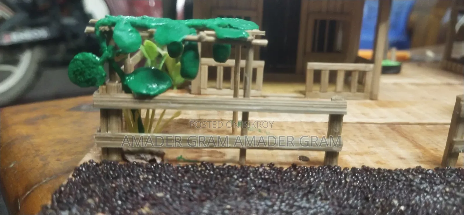 Handmade Showpiece, Rural Scenery, Bamboo House, Home Decor Items
