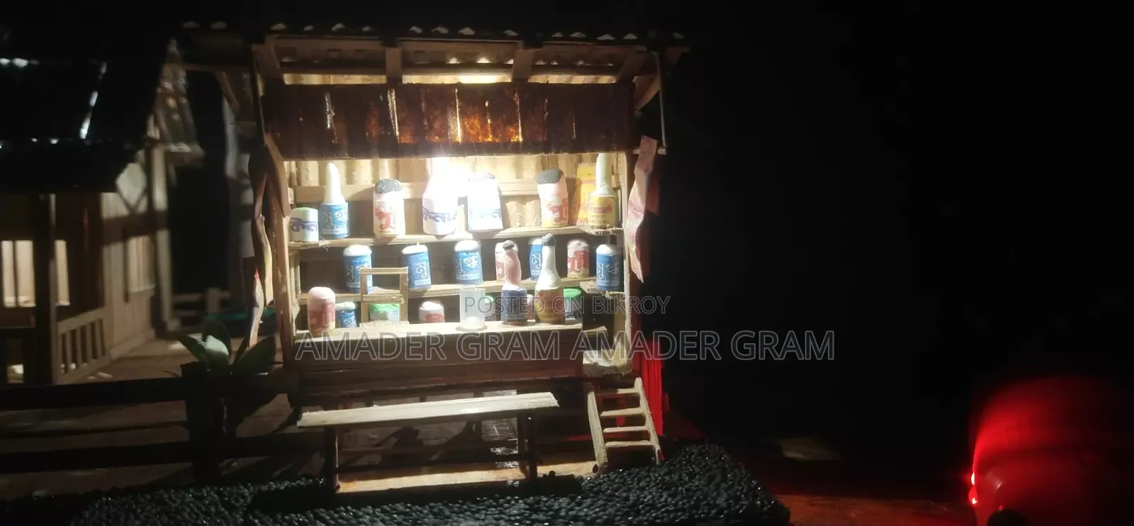 Handmade Showpiece, Rural Scenery, Bamboo House, Home Decor Items