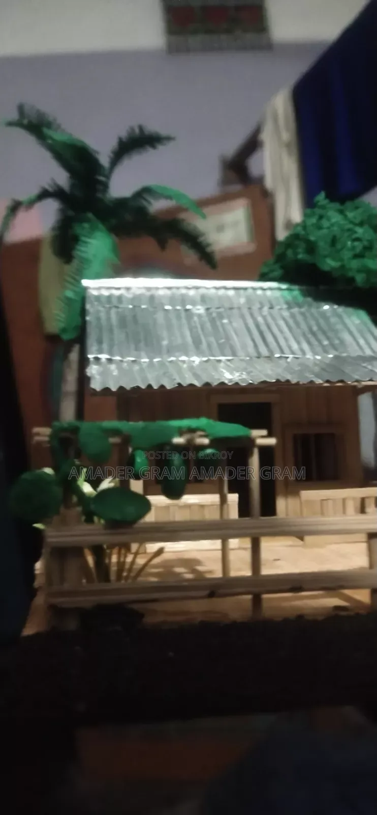 Handmade Showpiece, Rural Scenery, Bamboo House, Home Decor Items