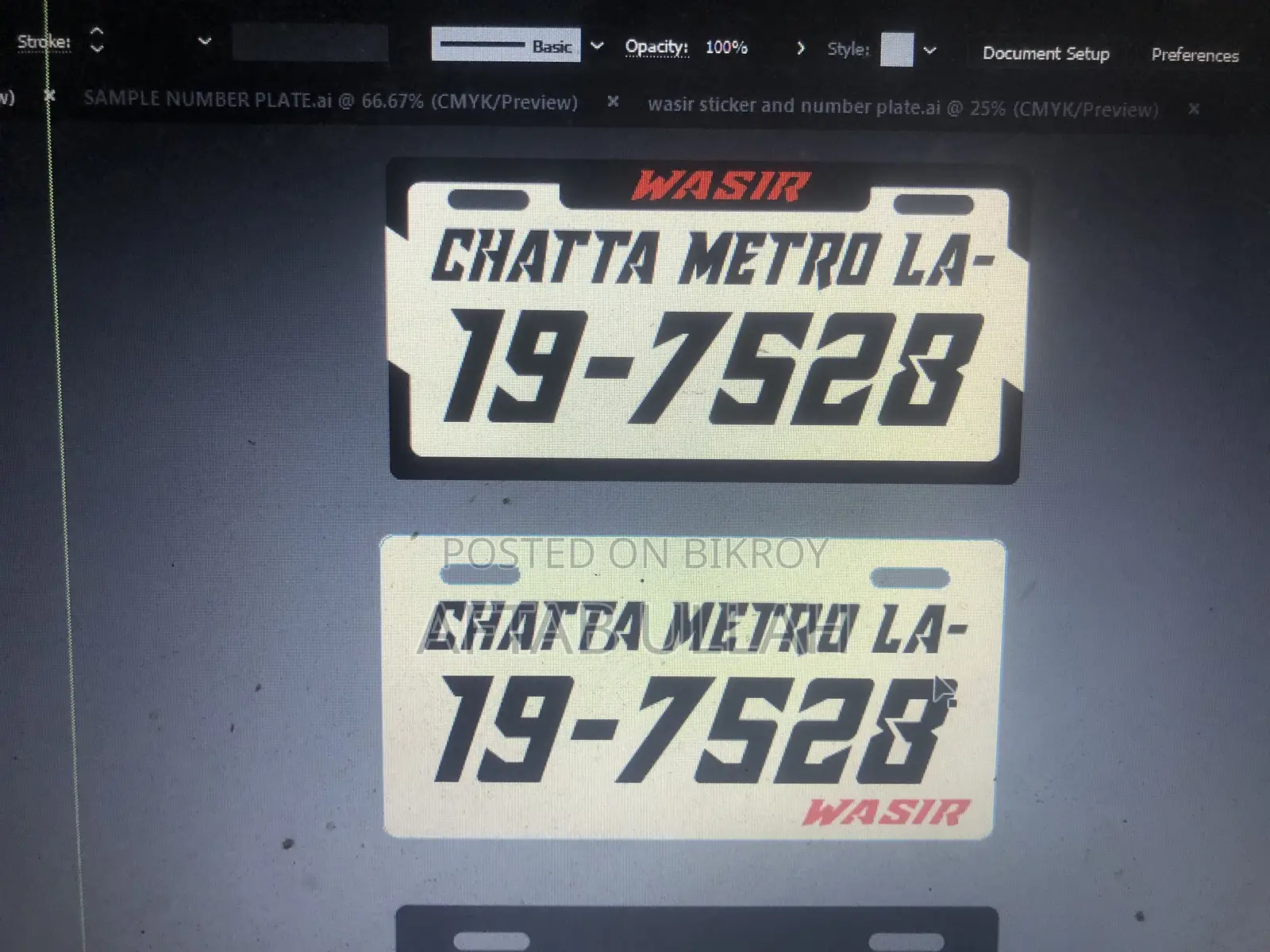 Bike Car Motorcycle Number Plate