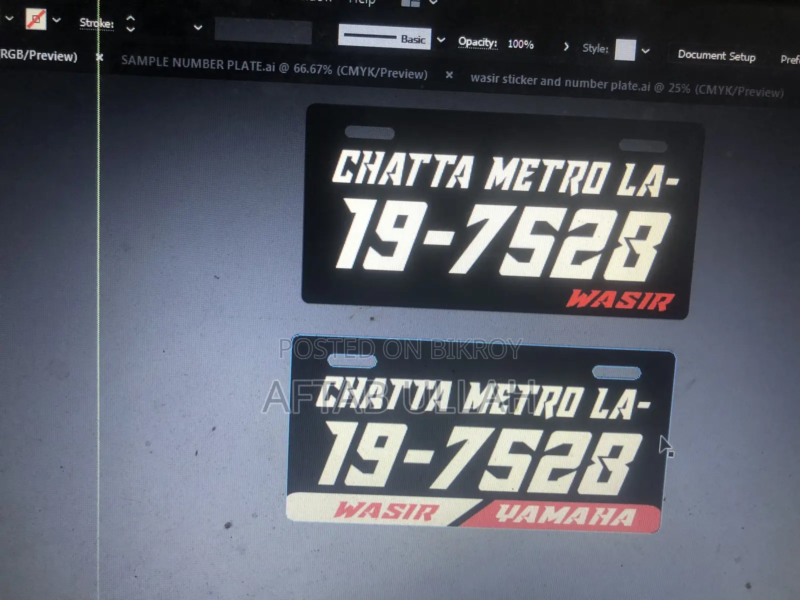 Bike Car Motorcycle Number Plate