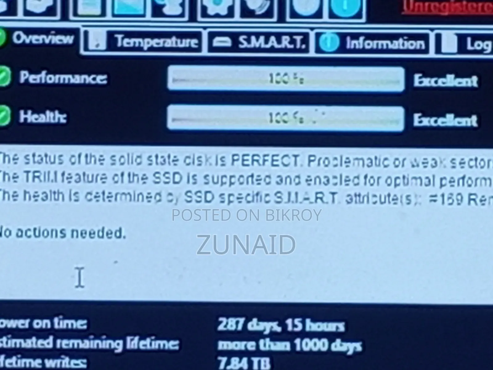 120 GB SSD 100% Health No Bad or Weak Sector