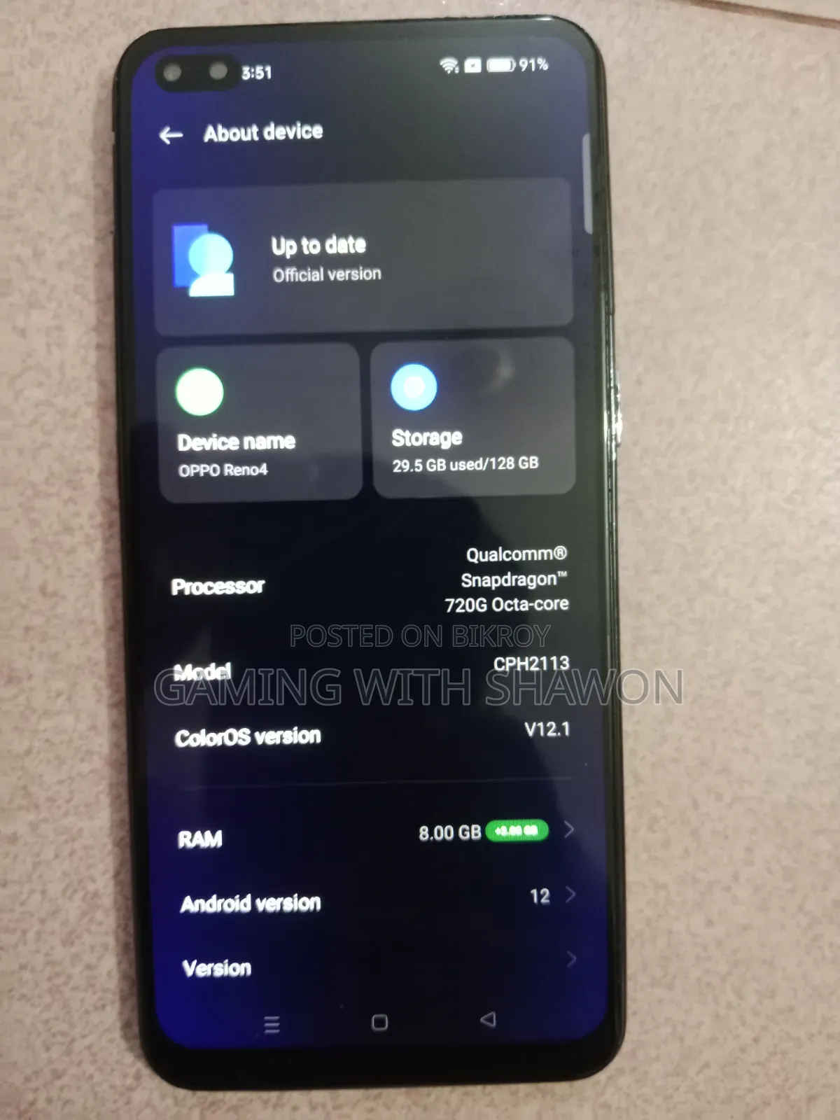 Oppo Reno 4 SE 5G 128 GB Blue
