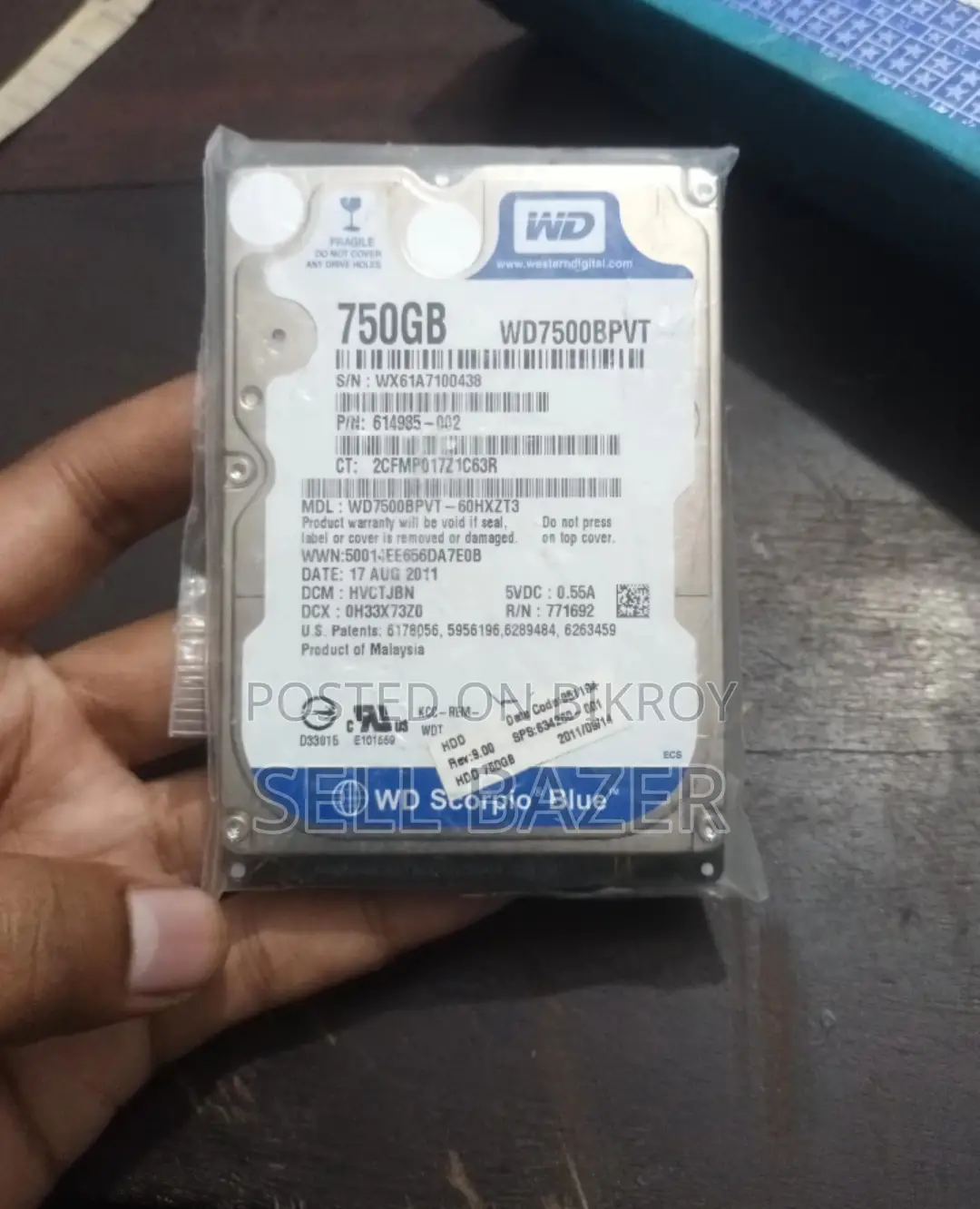 WD 750GB Laptop HDD (100% Health & Performance) - Excellent Condition