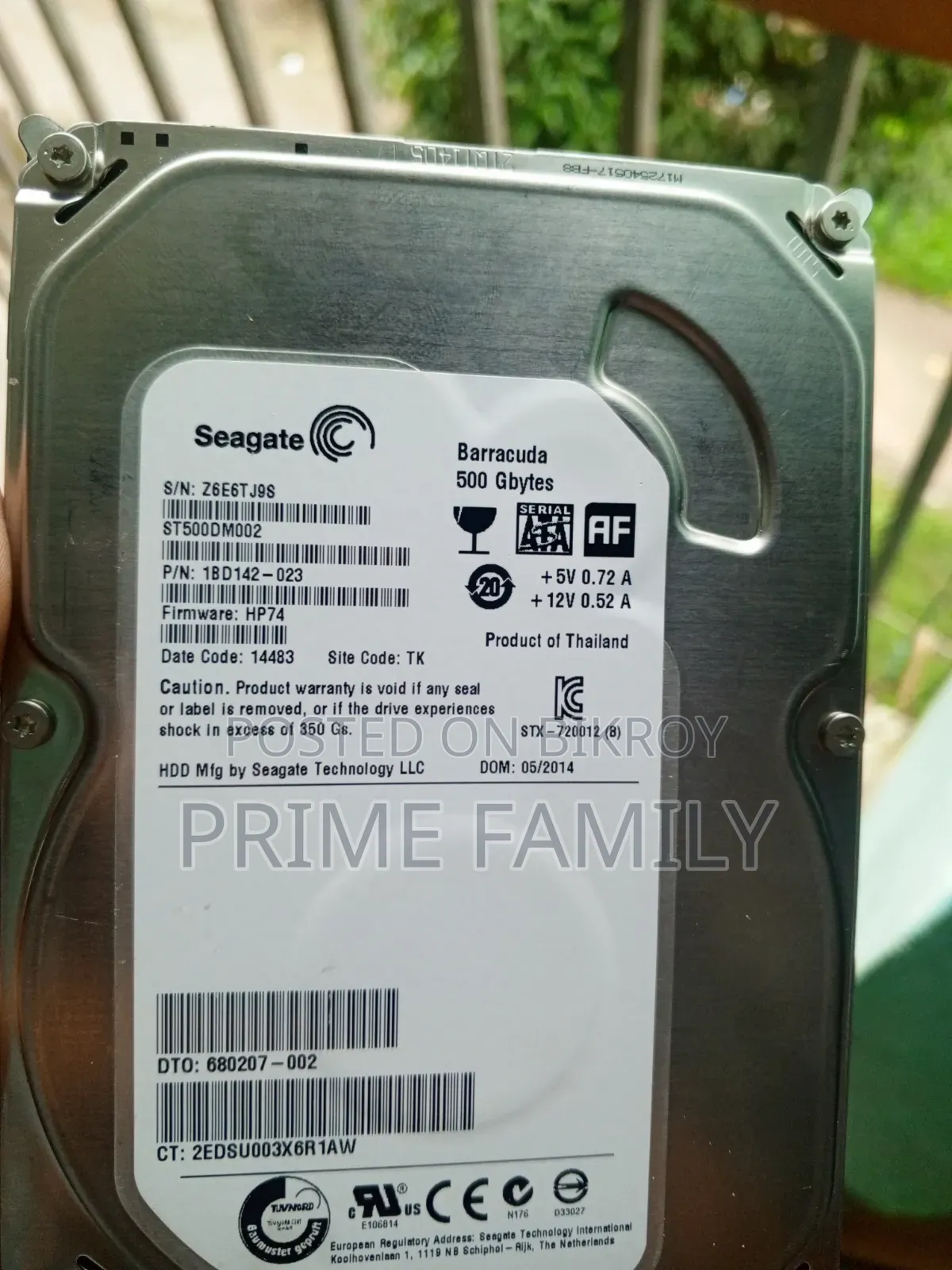 Seagate 500gb Harddisk 7200 RPM