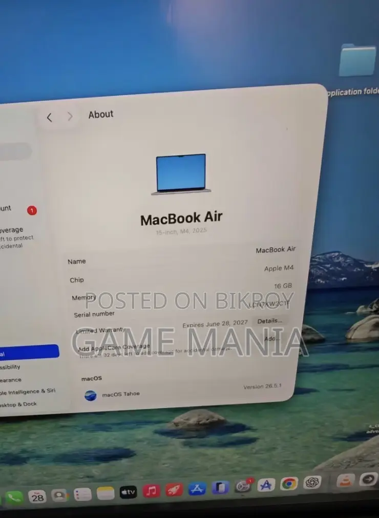 Laptop Apple MacBook Air 16GB Apple M4 SSD 256GB