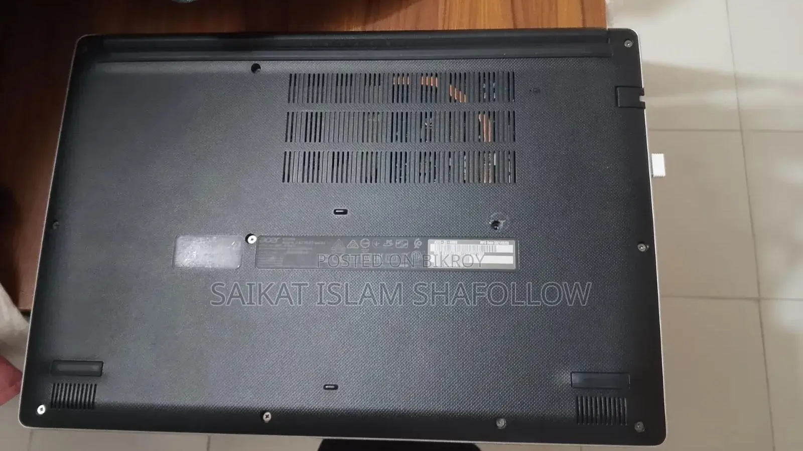 ল্যাপটপ এসার অ্যাসপায়ার ৩ ৮জিবি এএমডি রাইজেন ৩ এইচডিসি ১টি