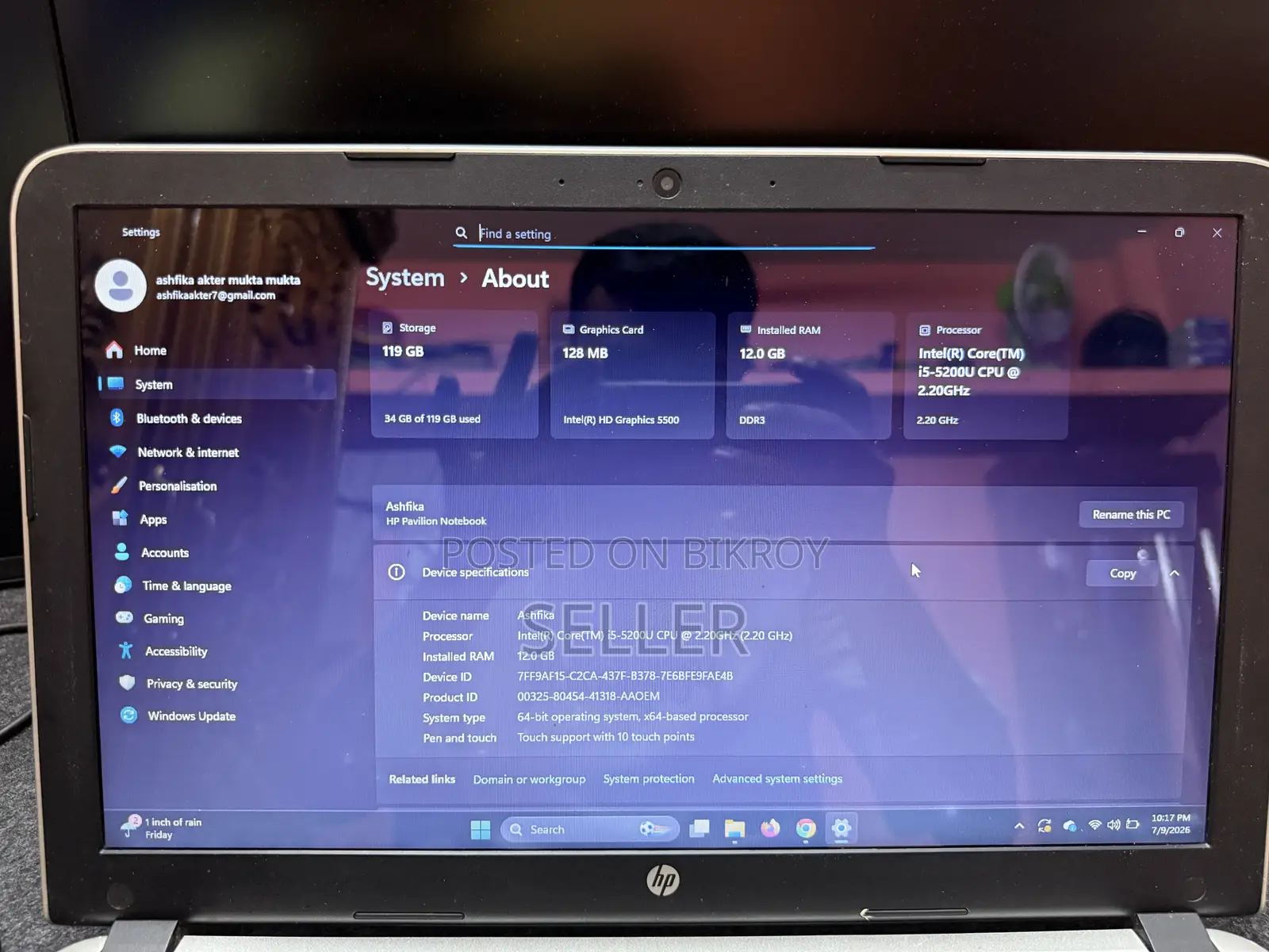 Laptop HP Pavilion 15 12GB Intel Core i5 SSD 128GB