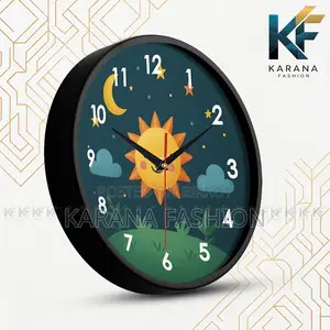 Karana Fashion (KW07) 12-Inch Cute Sun Moon Kids Wall Clock