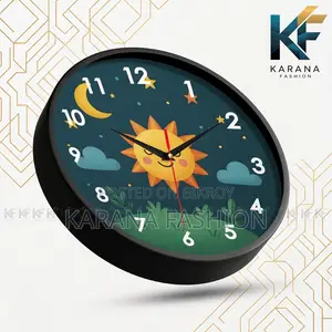 Karana Fashion (KW07) 12-Inch Cute Sun Moon Kids Wall Clock