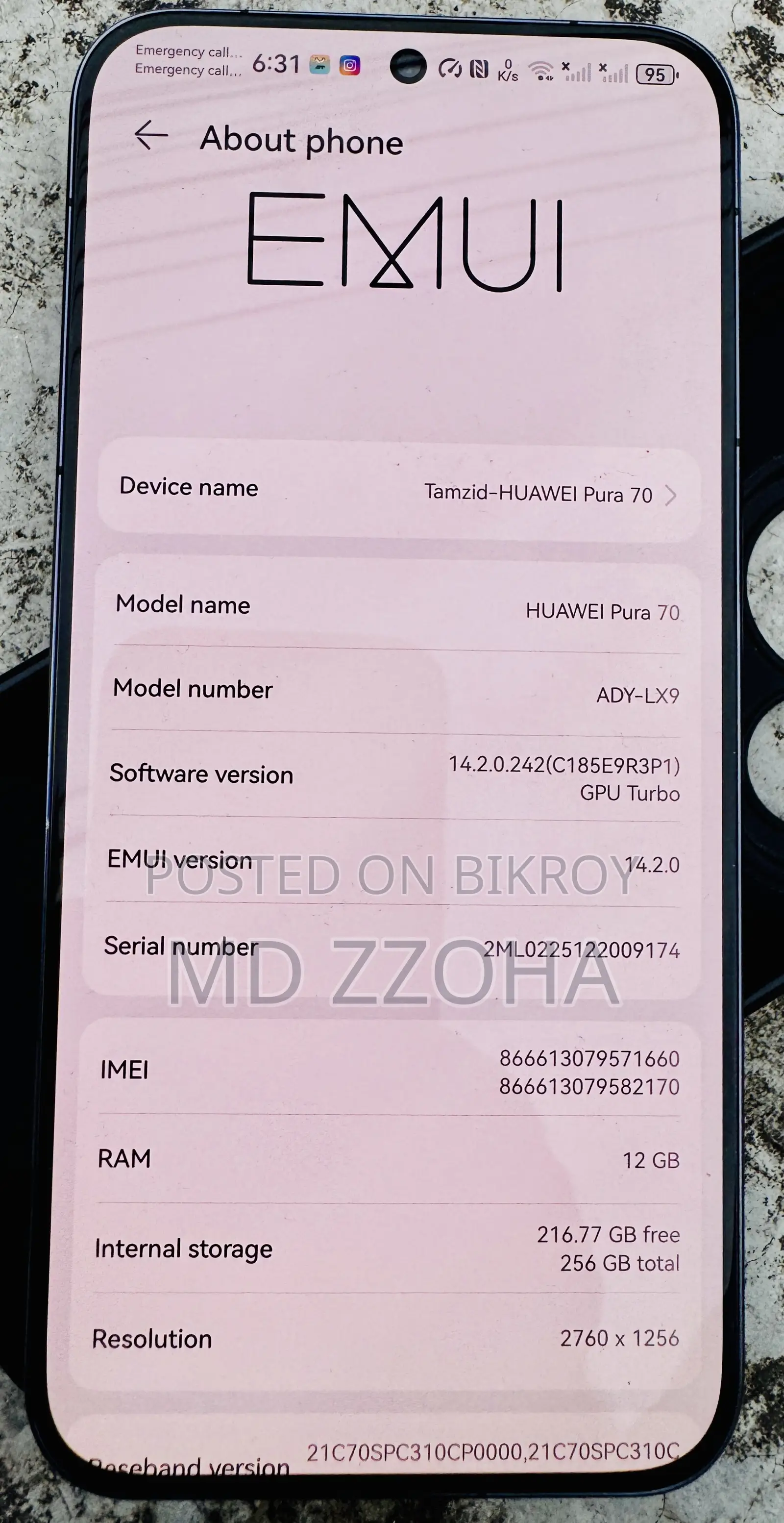 Huawei Pura 70 256 GB Black