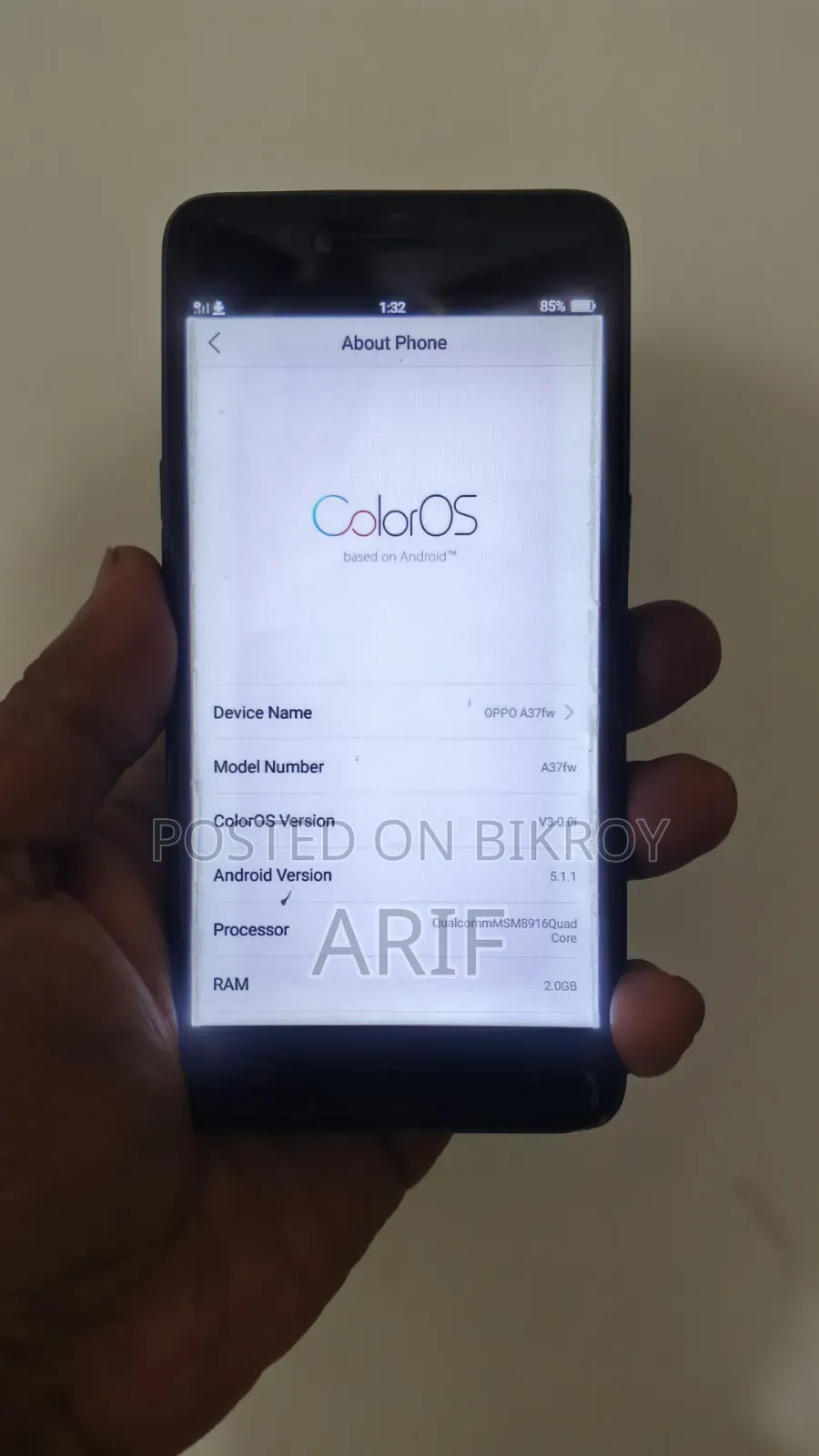Oppo A37 16 GB Black