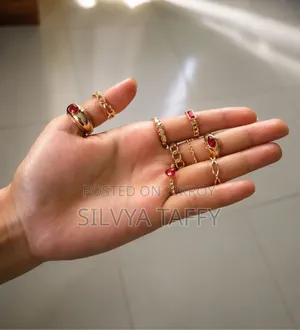 9 PCS Golden Fashionable Ring Set for Women