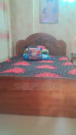 Teak wood bed with mattress for sale