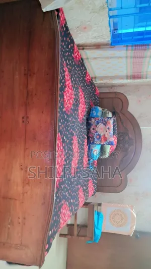 Teak wood bed with mattress for sale