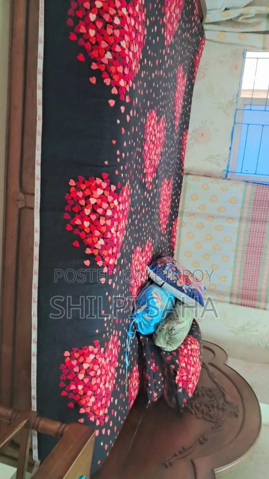 Teak wood bed with mattress for sale
