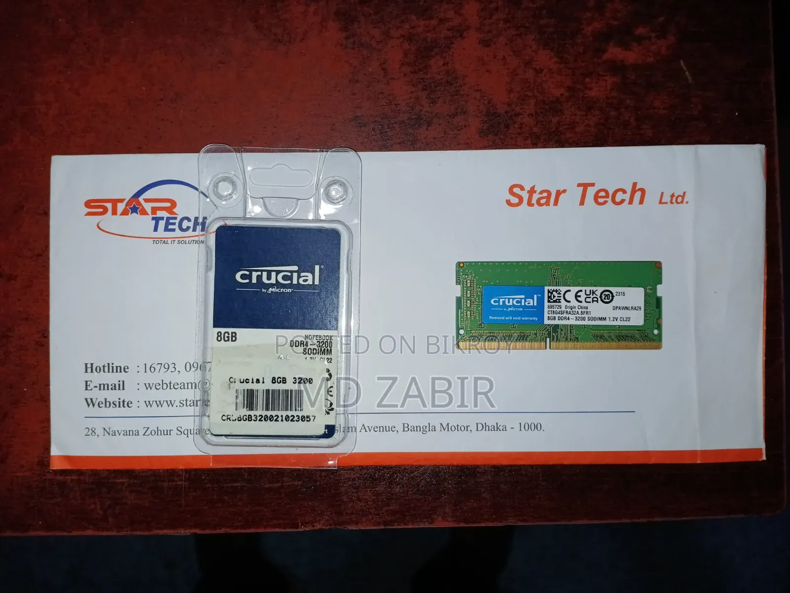 Crucial 8GB DDR4 3200MHz Laptop RAM with Lifetime Warranty