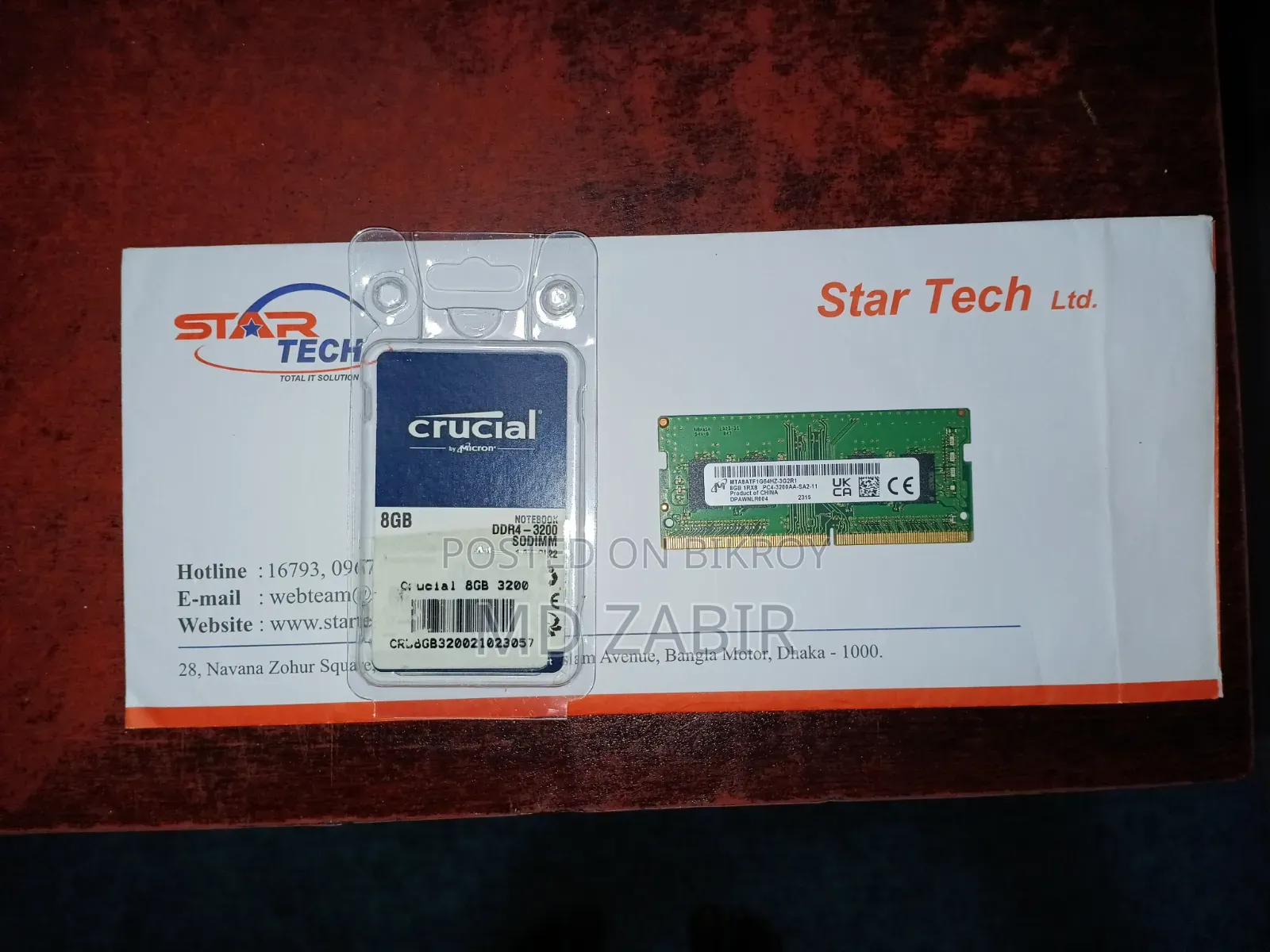 Crucial 8GB DDR4 3200MHz Laptop RAM with Lifetime Warranty