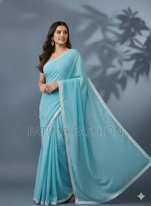 ব্লাউজ পিস সহ জর্জেট শাড়ি