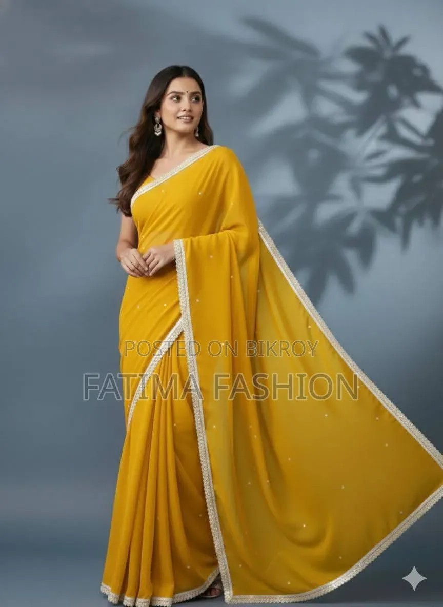 ব্লাউজ পিস সহ জর্জেট শাড়ি