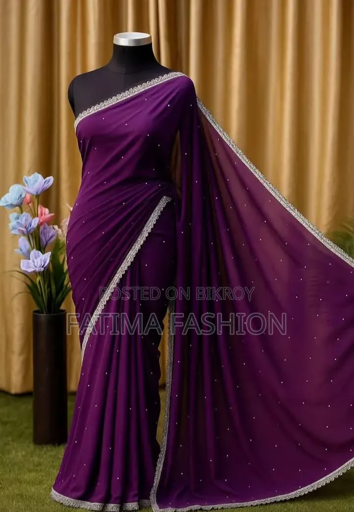 ব্লাউজ পিস সহ জর্জেট শাড়ি