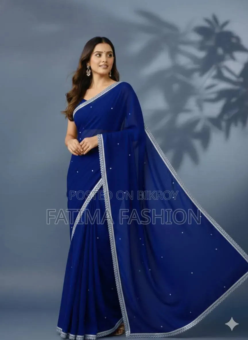 ব্লাউজ পিস সহ জর্জেট শাড়ি