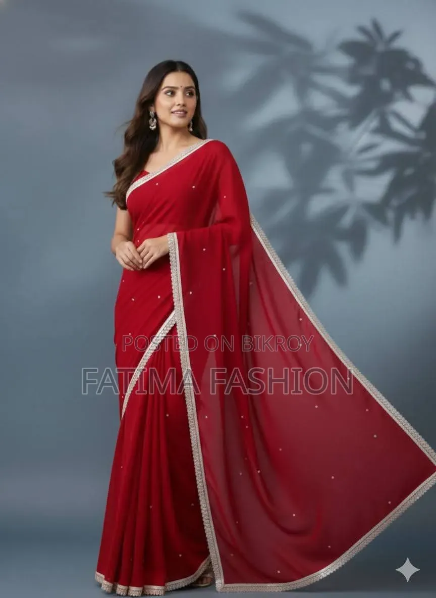ব্লাউজ পিস সহ জর্জেট শাড়ি