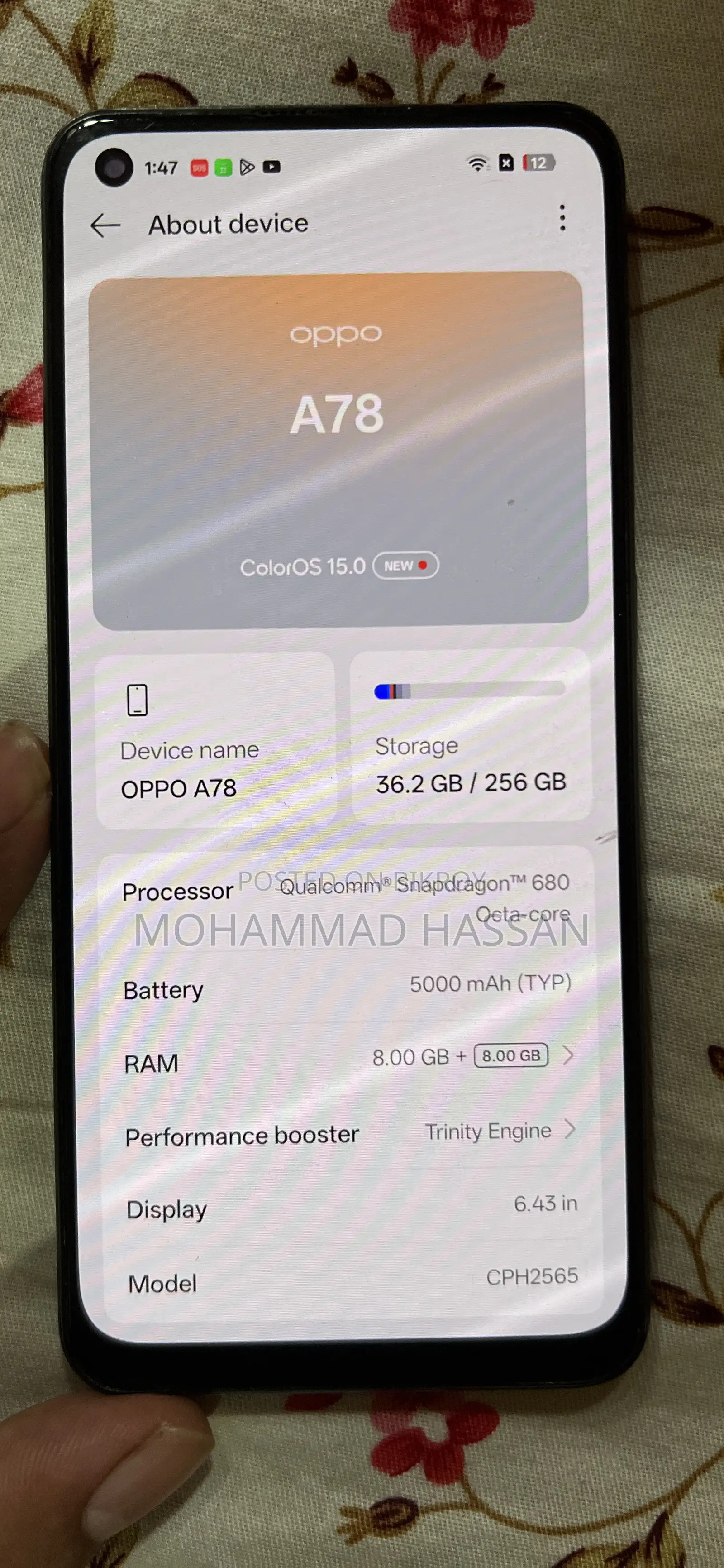 Oppo A78 128 GB Black