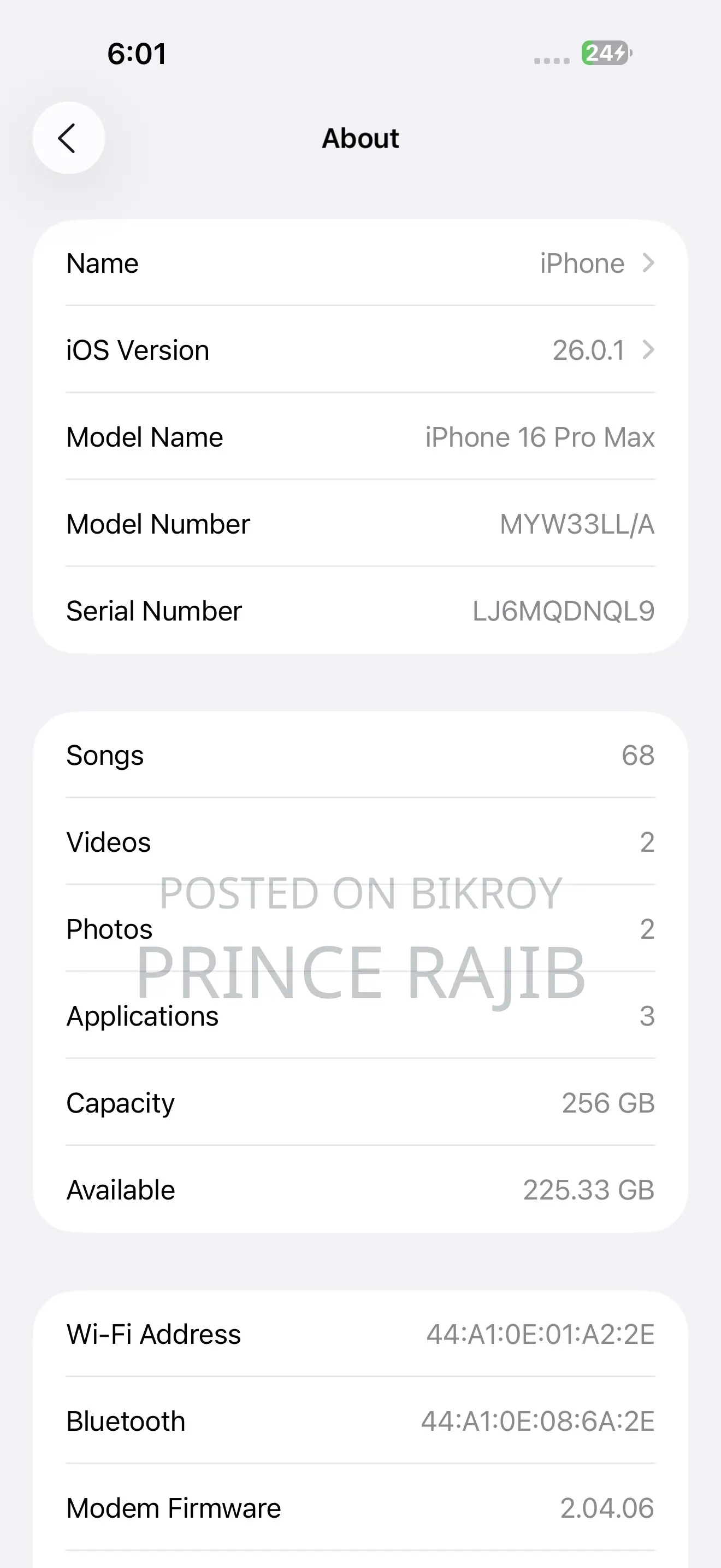 Apple iPhone 16 Pro Max 256 GB Blue