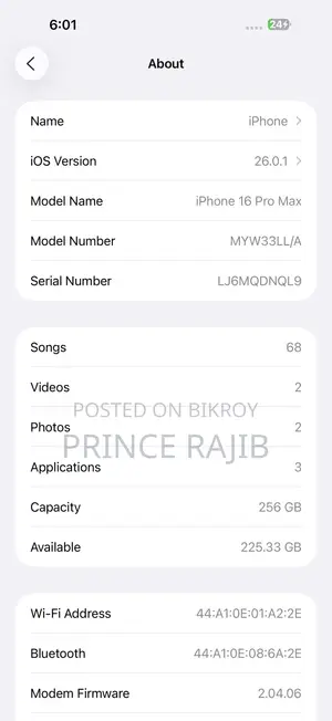 Apple iPhone 16 Pro Max 256 GB Blue