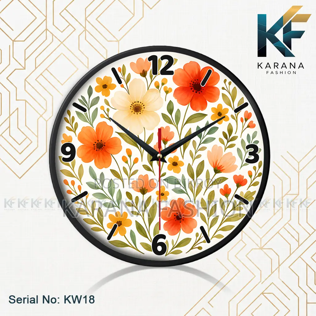 Karana Fashion (KW18) 12-Inch Blooming Floral Wall Clock