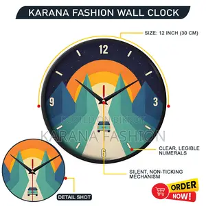 Karana Fashion (KW19) 12-Inch Sunset Road Trip Wall Clock