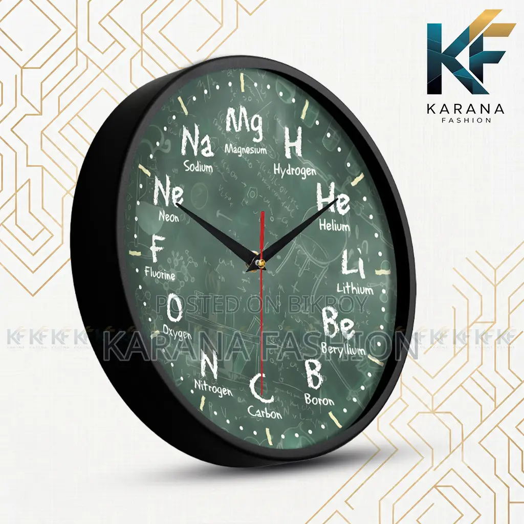 কারানা ফ্যাশন (KW21) ১২-ইঞ্চি পিরিয়ডিক টেবিল সায়েন্স ওয়াল ক্লক