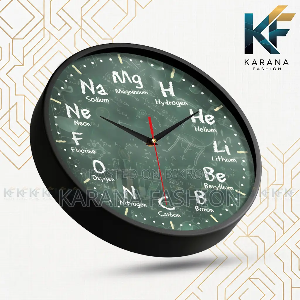 কারানা ফ্যাশন (KW21) ১২-ইঞ্চি পিরিয়ডিক টেবিল সায়েন্স ওয়াল ক্লক