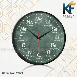 কারানা ফ্যাশন (KW21) ১২-ইঞ্চি পিরিয়ডিক টেবিল সায়েন্স ওয়াল ক্লক