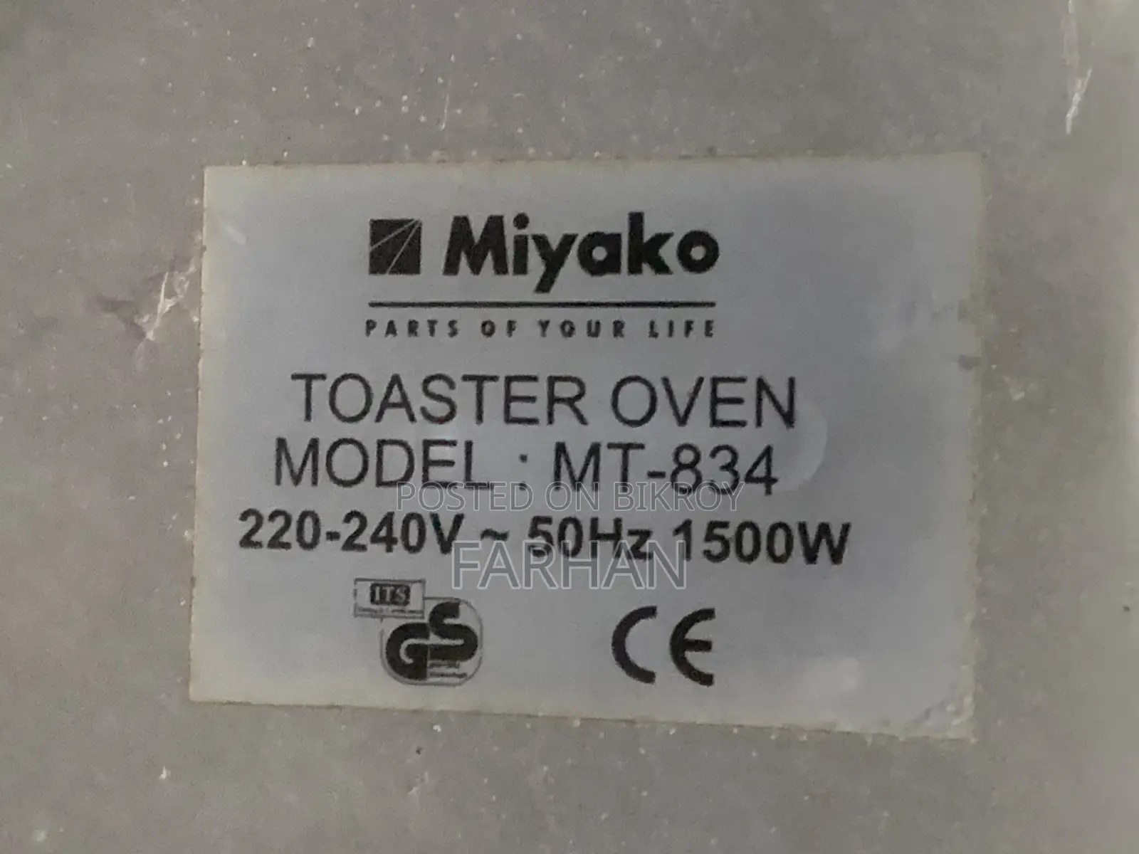 Miyako Electric Toaster Oven (34L)